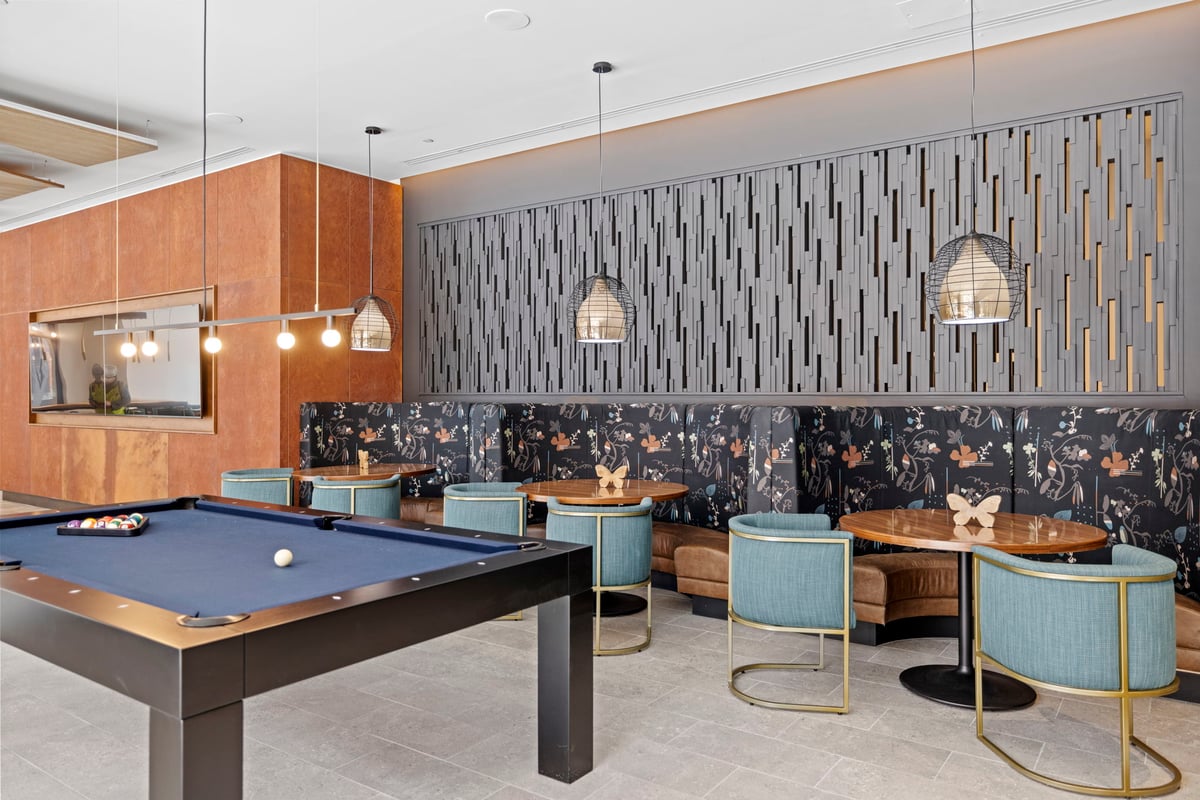 Pool table and lounge.