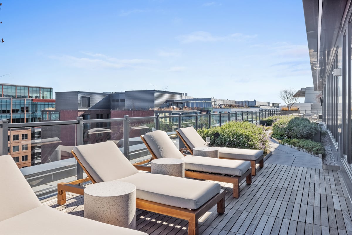 Rooftop deck lounge chairs 