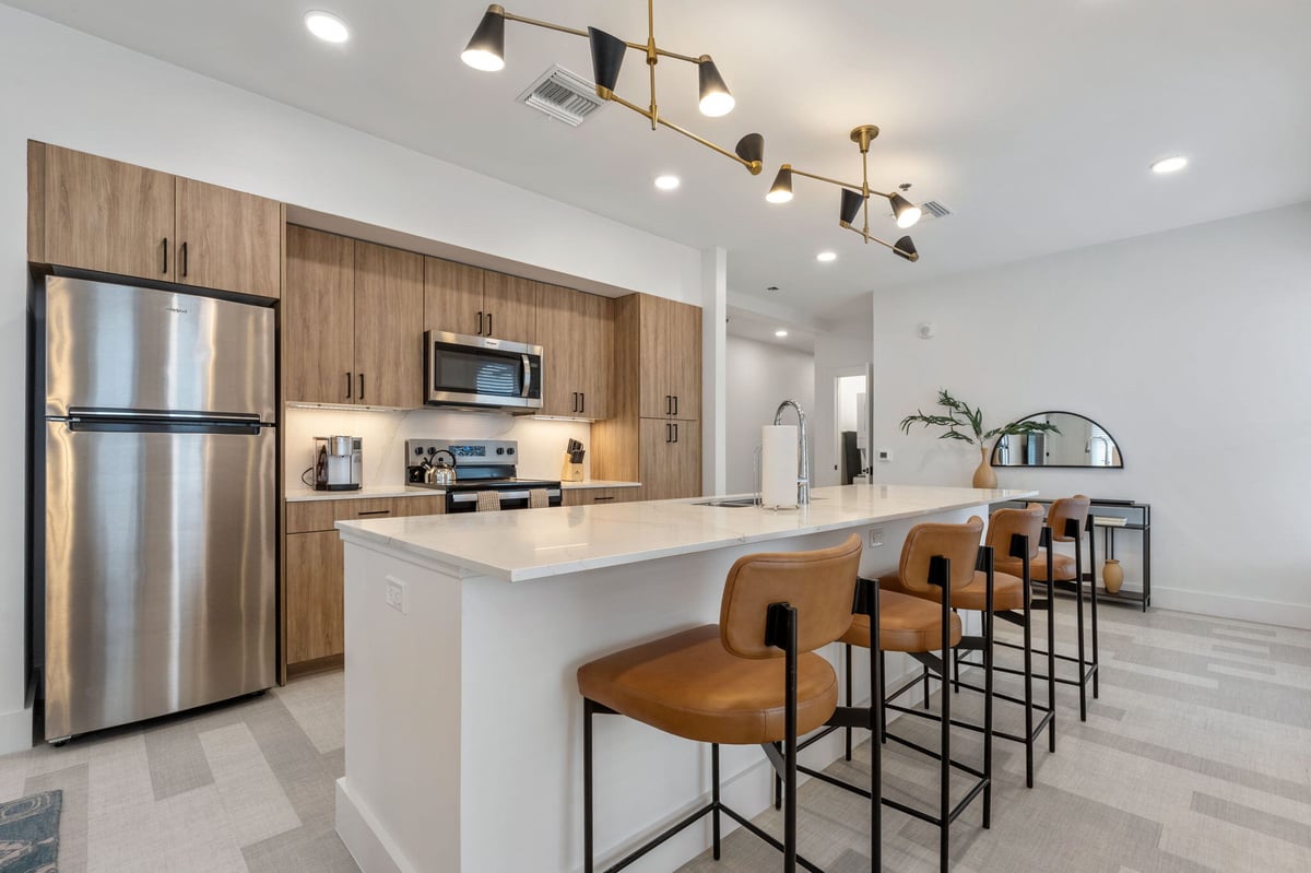 Kitchen with bar stools