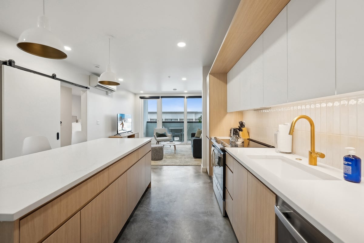 Full sized chef-ready kitchens.