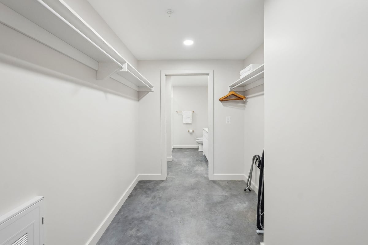 Spacious closets and storage.