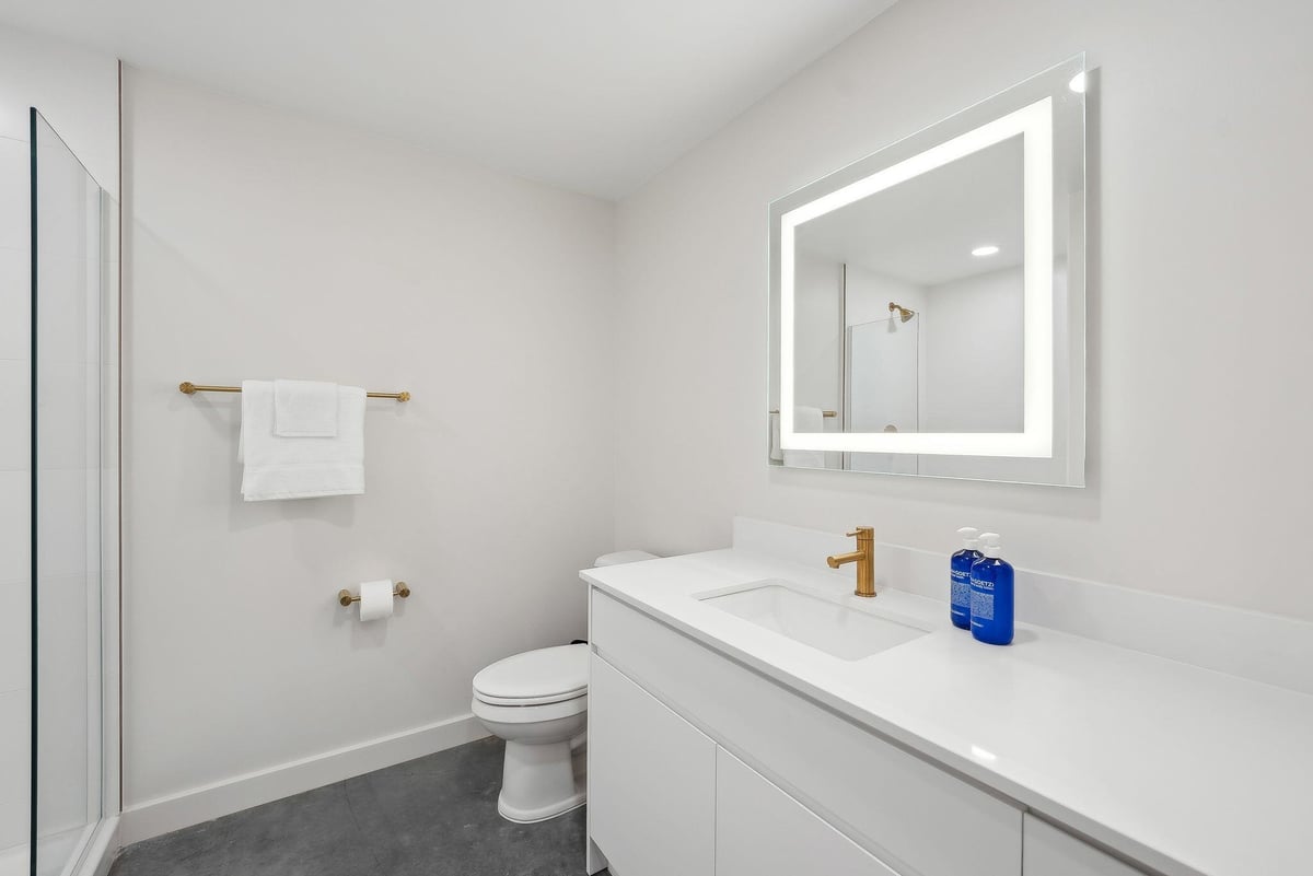 Spacious, modern bathrooms.