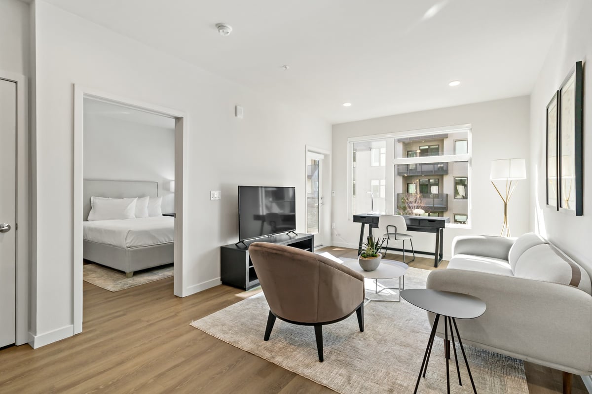 Living area and bedroom