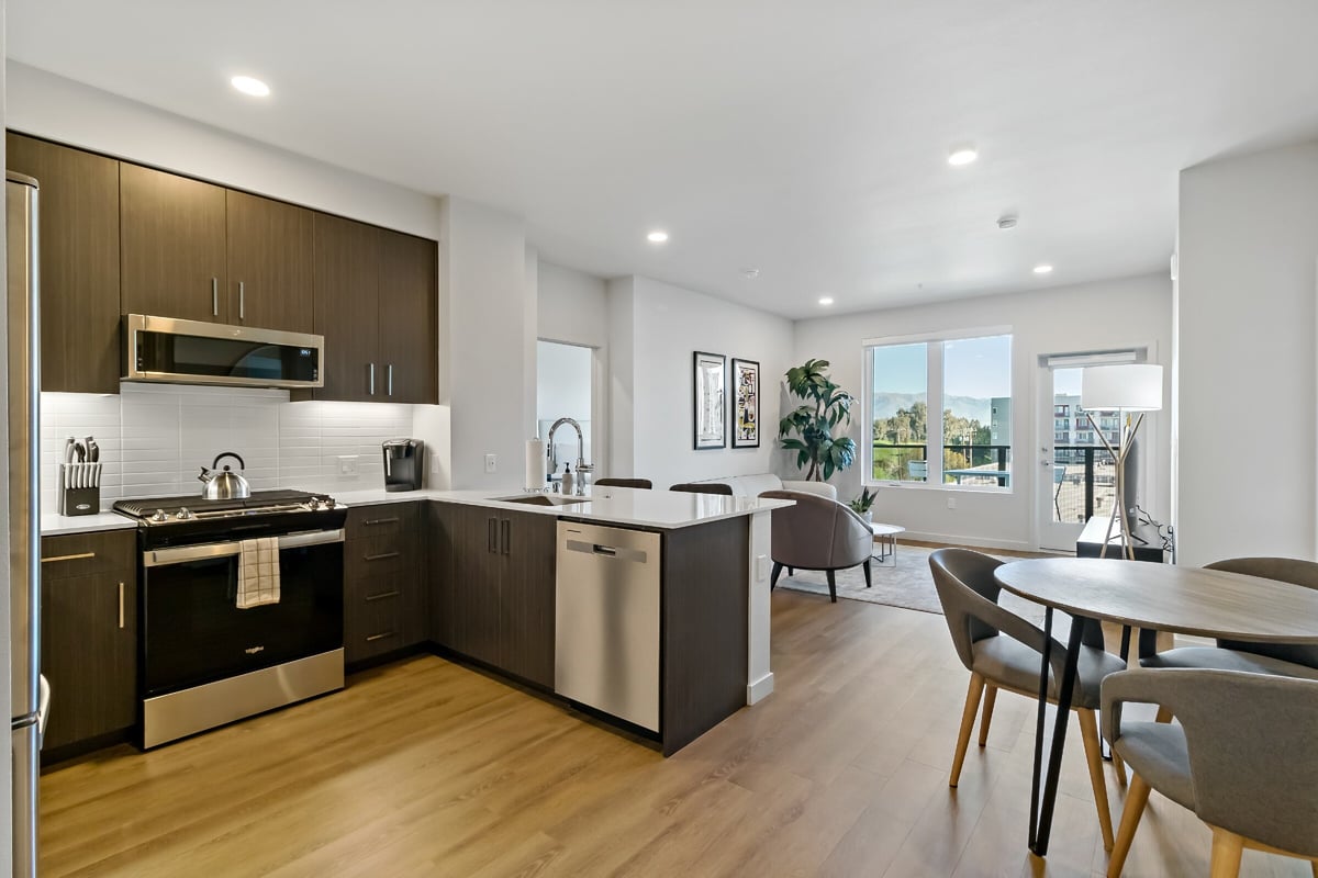 Kitchen and living area