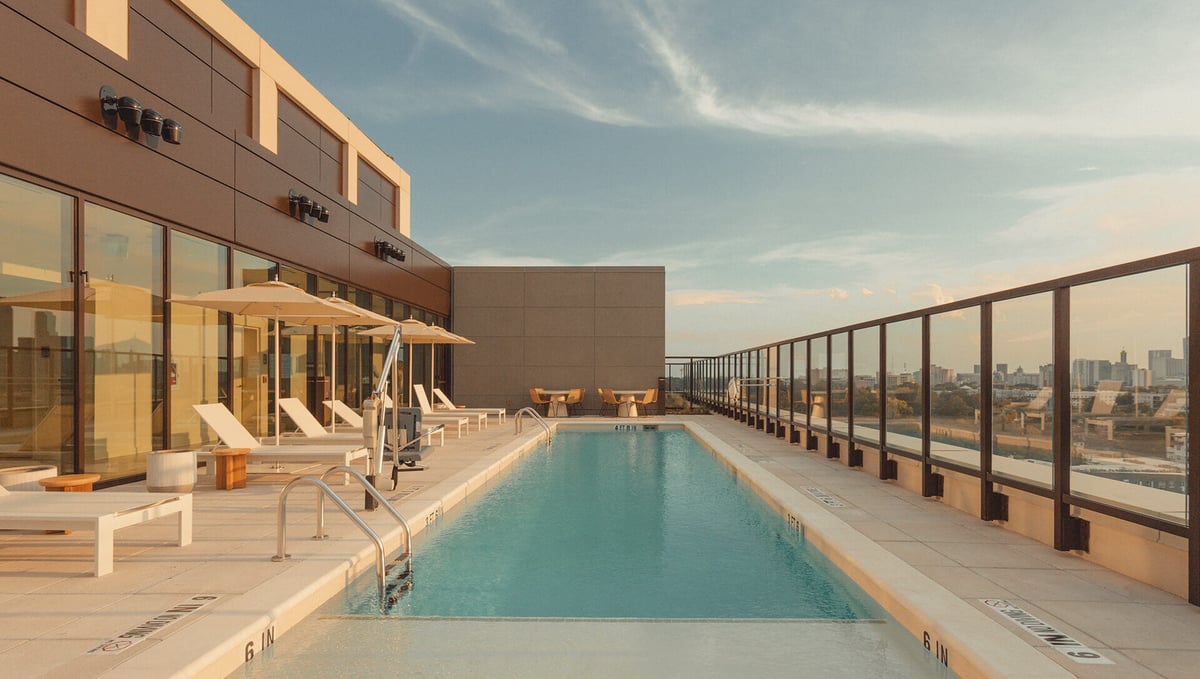 Modern rooftop swimming pool