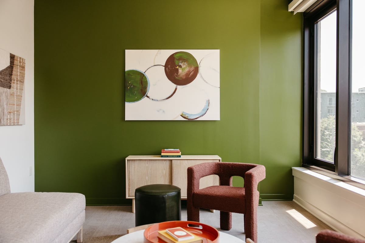 Green wall living room